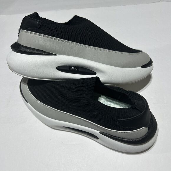 Unbranded Shoes - Men's US 10 Black Grey Slip-On Mesh Chunky Sneakers EU 43 XL Casual Walking Shoe